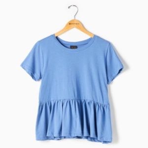 Short Sleeve Peplum Top Mod Lusive Wantable Baby Blue Tee T-Shirt